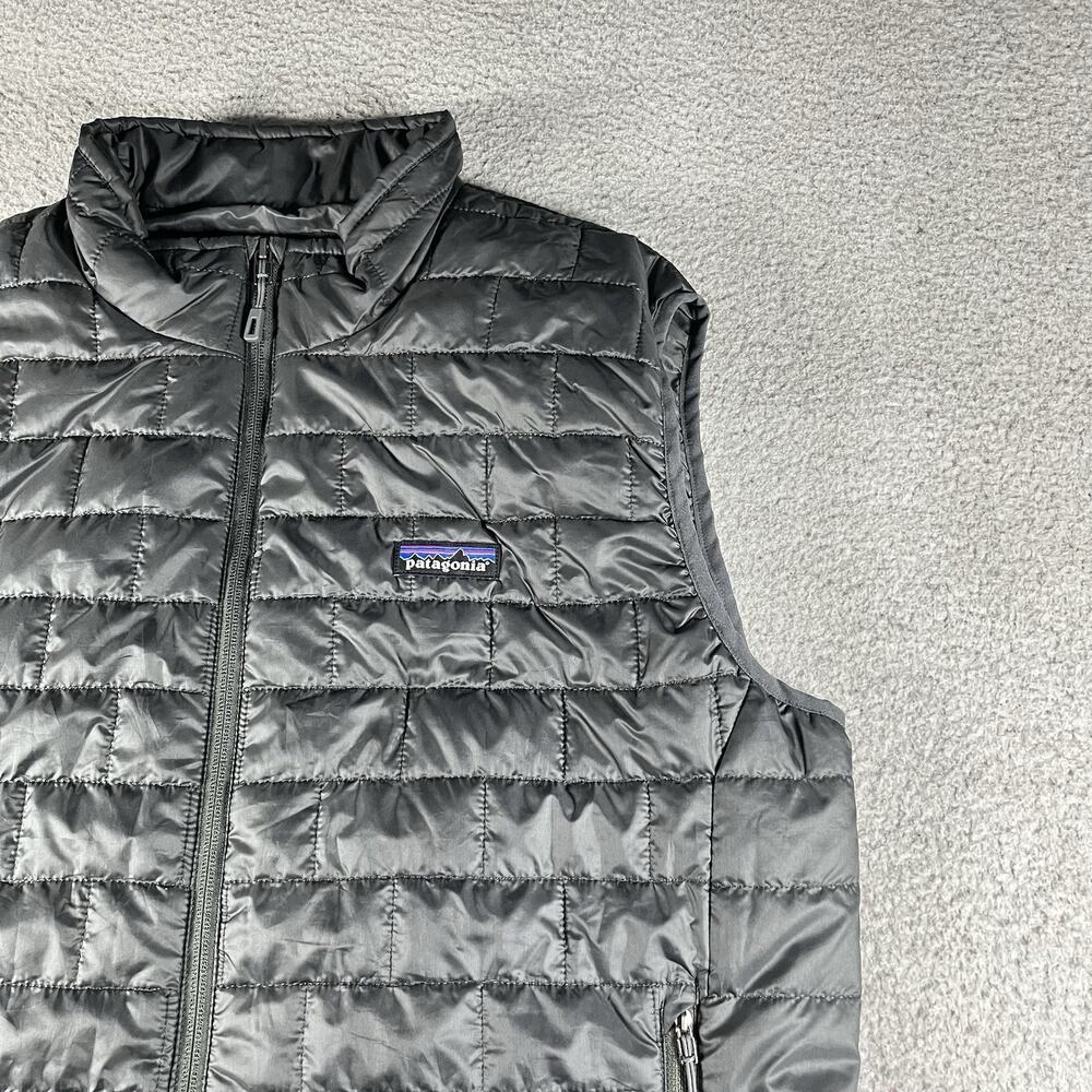 Patagonia Nano Puff Vest Mens L Gray Puffer Primaloft Insulated Packable Zip - Picture 8 of 16